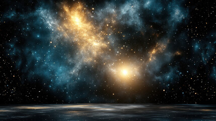 Obraz premium Stunning cosmic scene featuring glowing stars and vibrant nebulae in deep space