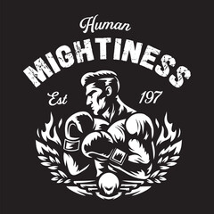 Vintage illustration of boxers fighting
