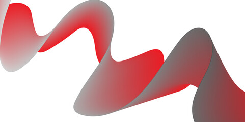 Create an abstract digital art piece featuring smooth, flowing waveforms in shades of red and white, resembling a fluid ribbon or soundwave across a white background.Emphasize soft gradients and depth