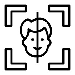 Face Scan Vector Line Icon Design