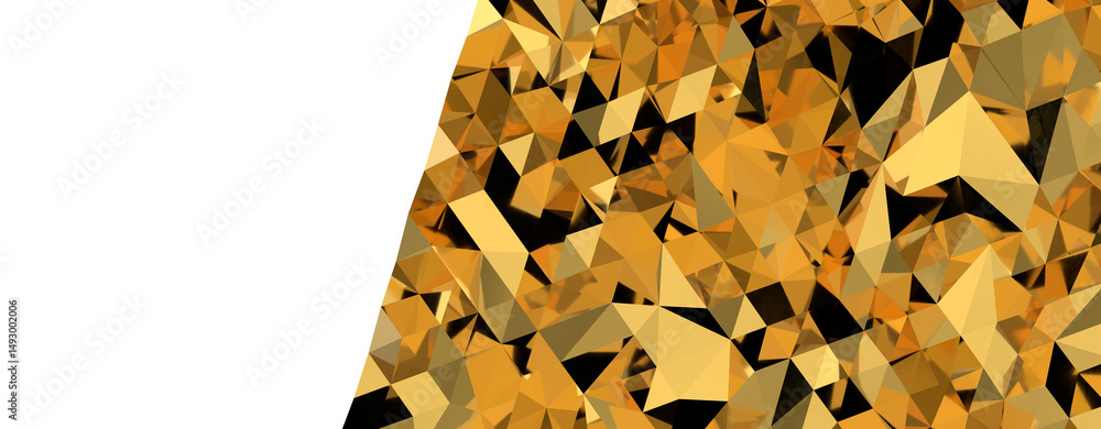 Aufkleber gold polygon background 3d rendering