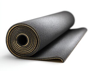 Roll of dark gray soundproofing insulation material. Perfect for home improvement and noise reduction projects.