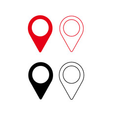 Fototapeta premium location vector icon set place logo. Map icon. location place marker. GPS map location icon.