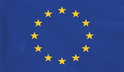 European Union Flag on Blue Background. Ideal for use in political, educational, and media content.