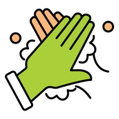 Wash Back Of Hands Vector Icon Illustration