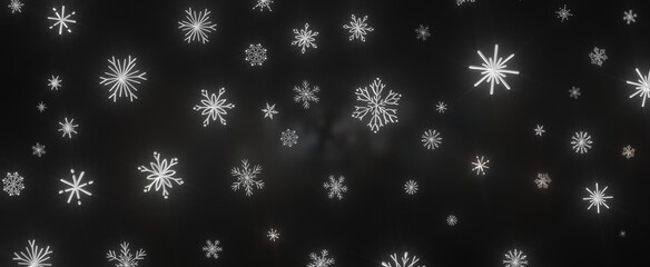 Enchanting Snowfall: Spectacular 3D Illustration Showcasing Falling Holiday Snowflakes