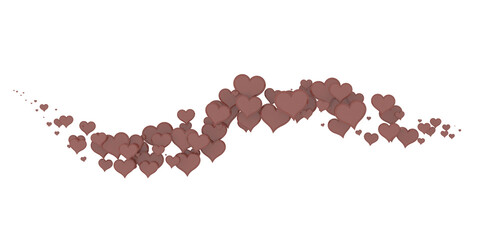 hearts on a pink background. 3d render illustration for advertising. Valentine's Day.