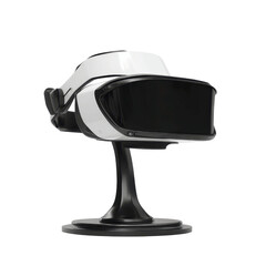 Modern VR Headset on Elegant Stand - Virtual Reality Technology