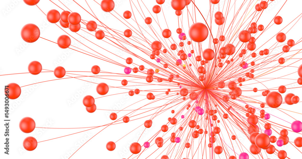 Poster Abstract digital connection dots and lines. Technology background. Network connection structure. Plexus effect. 3d