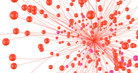 Naklejka na ściany i meble Abstract digital connection dots and lines. Technology background. Network connection structure. Plexus effect. 3d
