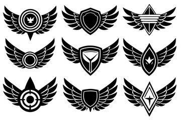 Heraldic tribal tattoo design with a black vintage winged skull and laurel wreath emblem