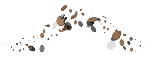 Glittering Spectacle: Captivating 3D Illustration of Glittery gold Confetti