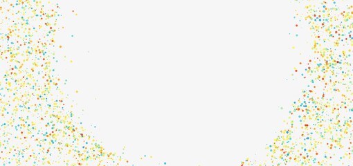 Bright, cheerful confetti border on white background. Perfect for celebrations!