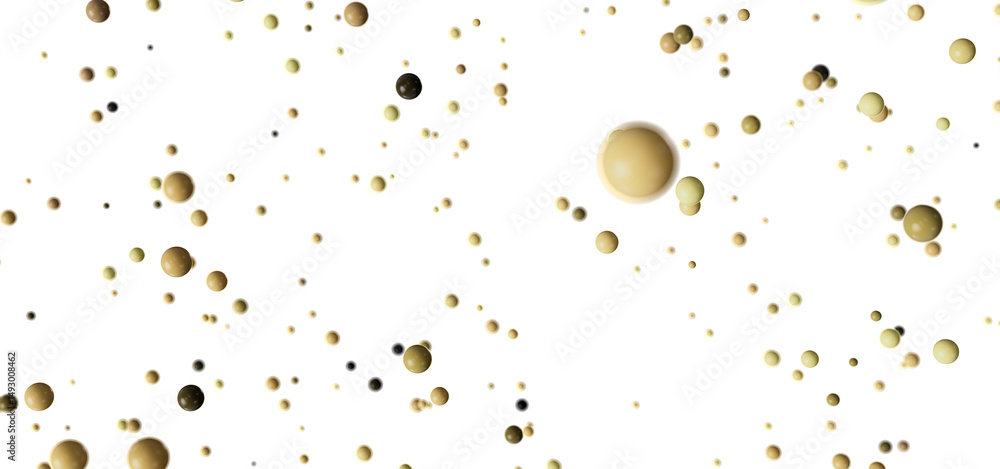 Poster download this high-resolution stock photo of abstract beige and brown spheres floating on a white ba