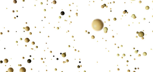 Download this high-resolution stock photo of abstract beige and brown spheres floating on a white background. Ideal for websites, presentations, and design