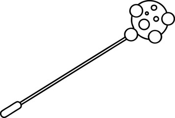Bubble Wand With Bubbles Line Art Vector Illustration