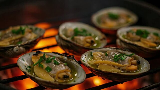 Grilled clams video
