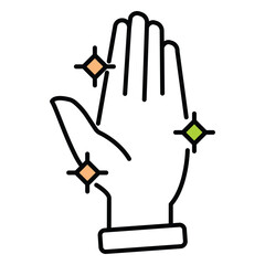 Clean Human Hand Icon For Hygiene Concepts