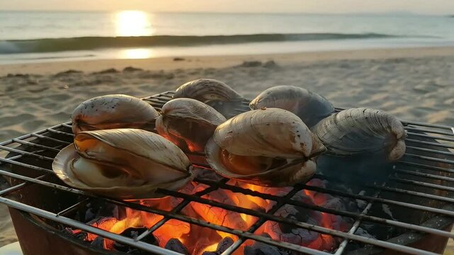 Grilled clams video
