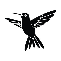 Obraz premium Hummingbird silhouette black vector artwork illustration