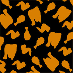 Fried chicken seamless pattern Design Template. Perfect for design menu cafe, bistro, restaurant, label and packaging