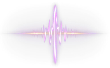 Vibrant Digital Waveform Pulse Graphic for Audio Technology Isolate on Transparent Background, cutout, png