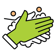 Proper Palmar Handwashing Vector Icon With Outline