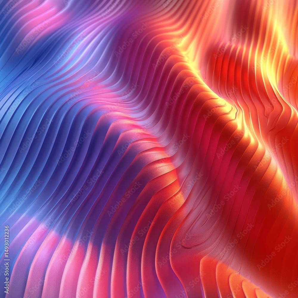 Aufkleber vibrant abstract background with flowing luminous waves and colorful gradient texture. a modern digi