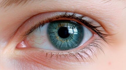 Photo of a patient using contact lenses inserted into the eye. 
