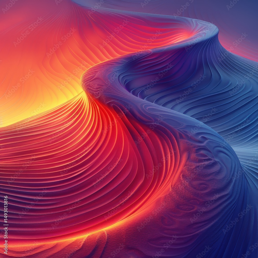 Aufkleber abstract flowing gradient background with vibrant warm and cool tones. a modern minimalist design wi