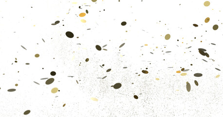 Enchanting Delight: Spectacular 3D Illustration Showcasing Enchanting gold Confetti