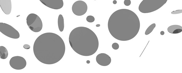 silver  Shower: Dynamic 3D Illustration of Dancing silver Confetti