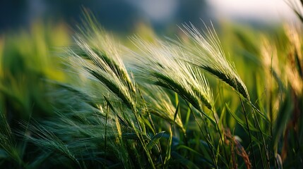 Lush green meadow under dreamy light, evoking serenity and natural beauty