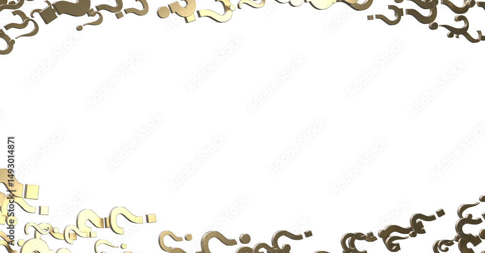 Poster question marks. computer generated 3d