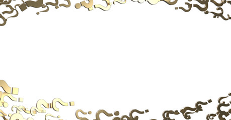 question marks. Computer generated 3d