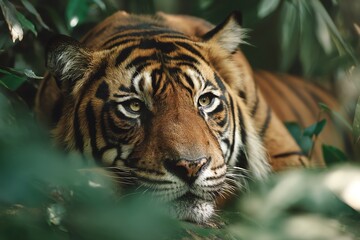 Fototapeta premium Tiger resting wildlife feline predator cat animal
