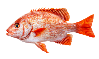 Red Snapper Fish Isolate on Transparent Background, cutout, png