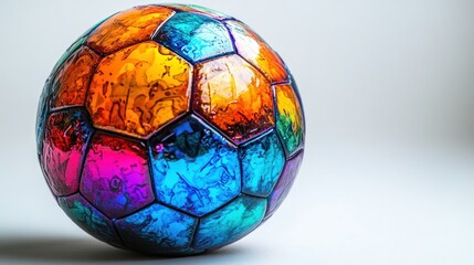 Naklejka premium Vibrant, colorful soccer ball