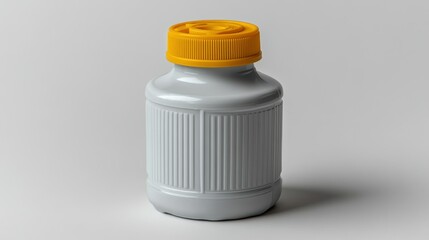 White plastic bottle with yellow lid