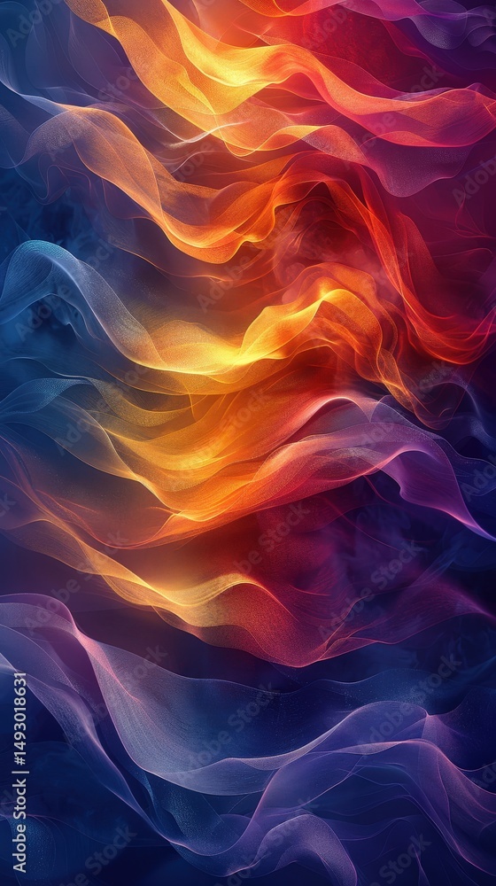 Aufkleber abstract background featuring an ethereal flow of vibrant, colorful smoke creating a dynamic and flu