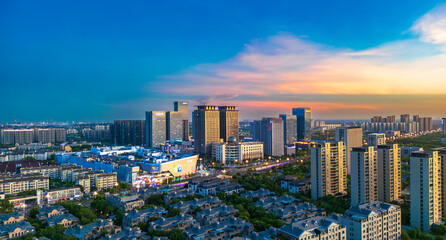 Fototapeta premium Pinghu City, Jiaxing, Zhejiang Province, China