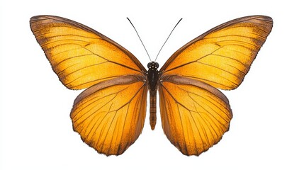 Naklejka premium Vibrant yellow butterfly isolated on white stunning display of nature beauty
