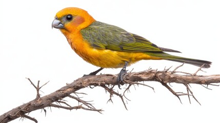 Fototapeta premium Small bird perched on branch captivating glimpse into nature beauty