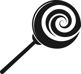 Lollipop With Swirl Silhouette Vector Illustration