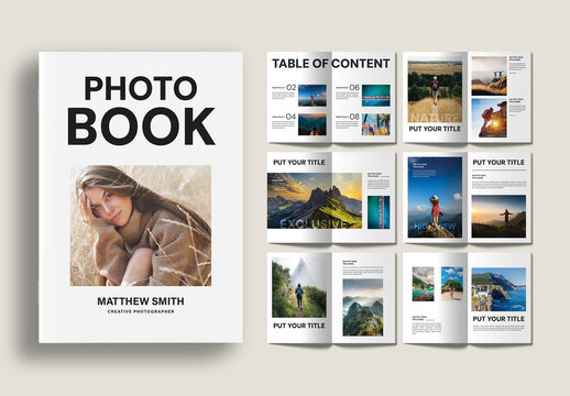 Minimal and Clean Photographer Photo Book Layout
