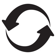 Two arrow spin icon, recycle round, circle refresh or restart. Dual Arrow. Double side arrow icon set. alternating icon, refreshing arrow. Vector illustration on white background. 