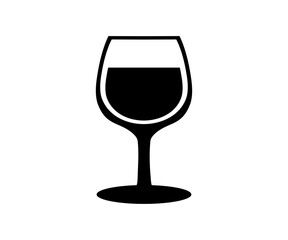 Wine glass silhouette icon. Wine glass icon isolated vector design and illustration. 


