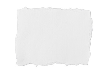 A torn piece of white paper isolated on a transparent background. 