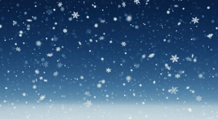 Obraz premium Falling snow on dark blue background