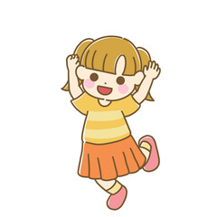 ジャンプする子どものシンプルなイラスト